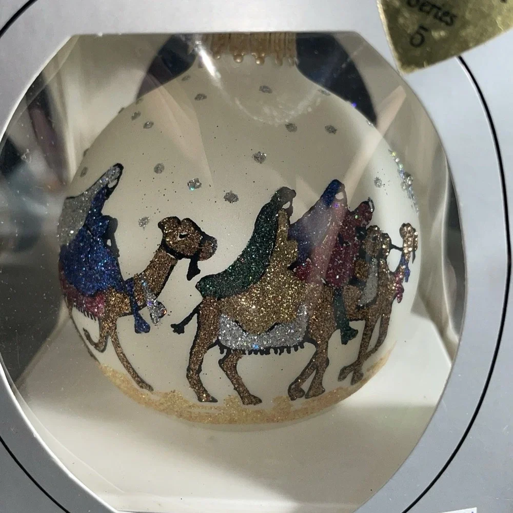 Vintage Swarovski THREE KINGS WISEMEN Matthew 2:11‎ Teresa Hand Painted Ornament